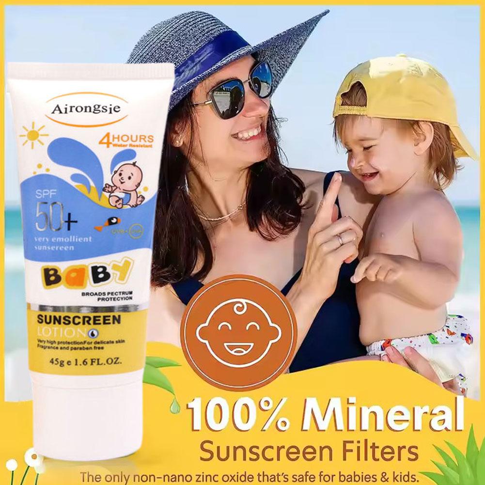 Baby Sunscreen Lotion - Airongsje SPF50+ Krem przeciwsłoneczny dla dzieci,